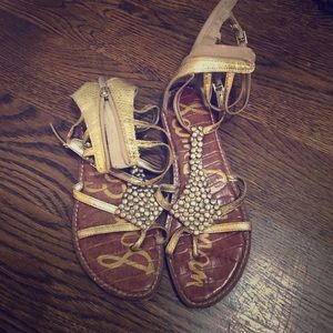 Sam Edelman gladiator gold sandals